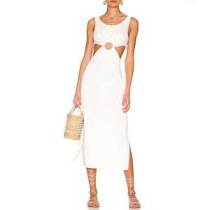 Solid and stripe dress